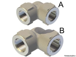 Переходник угловой 1/2 Bsp (г) 1/2 Bsp (г) нерж. 600 бар
