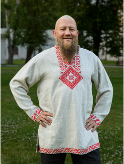 "Царская" славянская рубаха - лён 100%