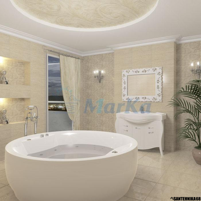 Ванна акриловая 1Марка 1,8*1,8 ОМЕГА круглая 600л (каркас+панель)