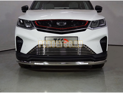 Защита передняя нижняя (с ДХО) 60,3 мм ТСС для Geely Coolray 2020-2024