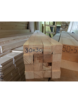 Строганный брусок сухой 30х30х3000 мм хвойный (ель, сосна)