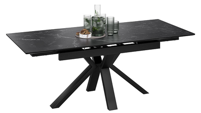 Стол обеденный Дерби Тип 1 Черный муар/Керамика матовая черный мрамор