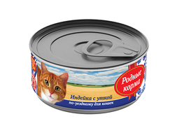 РОДНЫЕ КОРМА КОНСЕРВЫ ДЛЯ КОШЕК ИНДЕЙКА С УТКОЙ ПО-УЕЗДНОМУ 100 Г
