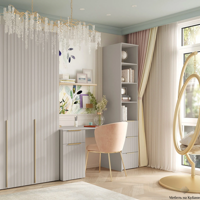 Тефия шкаф четырехстворчатый для одежды 1500х520х2200 Тефия / Софт Сантьяго