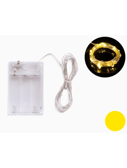 Светодиодная гирлянда #D-02 цвет: теплый на батарейках тип-АА 1,5V(в комплекте не идут), 5 метров. (цена за 10шт)