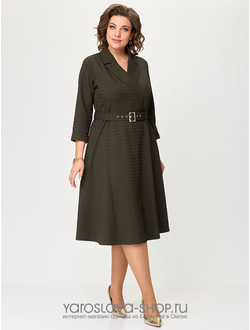 Модель :1730.Женское элегантное платье А-силуэта в цвете хаки