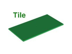 Tile 8 x 16 with Bottom Tubes, Green (90498 / 6137928)