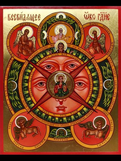 Всевидящее Око. Рукописная икона.