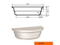 Капитель к фасадной полуколонне LEPNINAPLAST ПЛВ-305/1 HALF