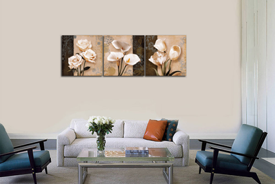 Модульная картина "Цветочное трио"