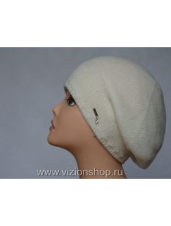 Белый вязаный берет из кашемира Лоро Пьяно Vizio италия фото