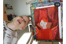 Тема: "Человек стихия. Противоположенный и родственные цвета". 
Живопись