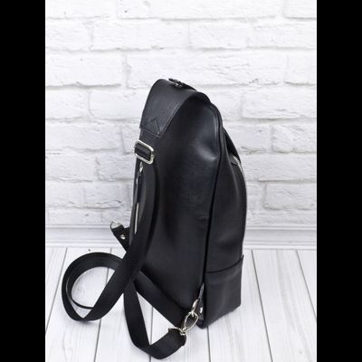 Кожаный кросс-боди рюкзак Crespino black (арт. 
3106-51)