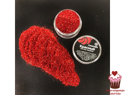 Блестки пищевые (глиттер) Красный Caramella, 5 гр