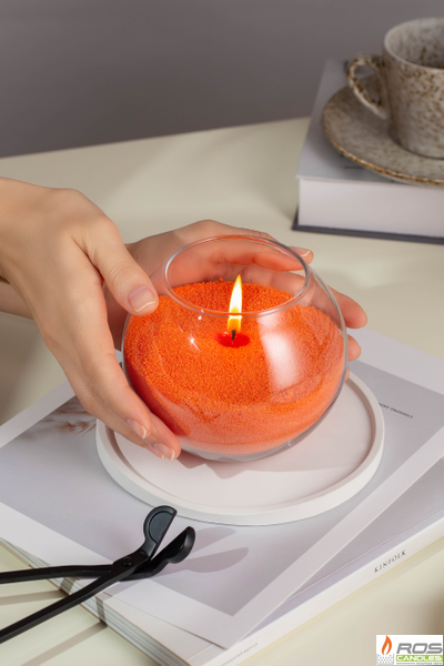 Насыпная свеча "Шар" 12*10 см, цвет "Оранжевый"