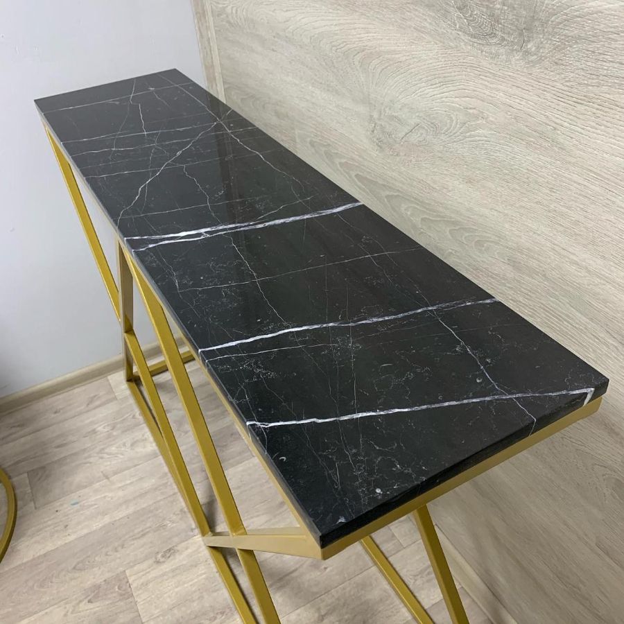 Пристенная консоль из мрамора Black Marquina