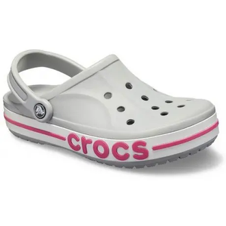 CROCS BAYABAND CLOG СЕРЫЕ С РОЗОВЫМ