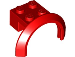 Vehicle, Mudguard 4 x 2 1/2 x 1 2/3 with Arch Round, Red (50745 / 4294734)