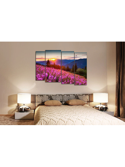 Модульная картина "Цветущий склон"