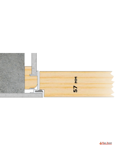Дверь невидимка универсальная 57 мм скрытого монтажа левая (хром)