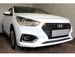 Защита радиатора Hyundai Solaris 2017- black