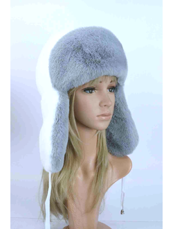 Ушанка "Эскимо" цвет белый + серо-голубой