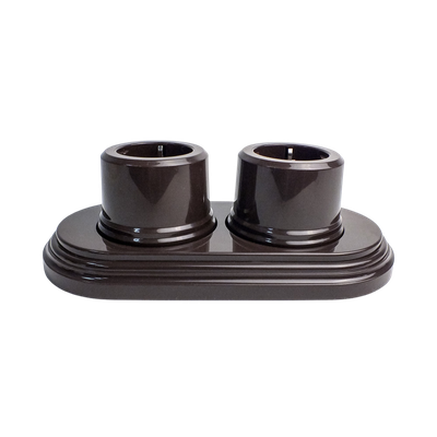 ретро рамка двойная коричневая с выключателями