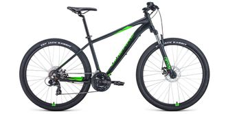 Горный велосипед FORWARD APACHE 2.2, черно-зеленый, рама 19