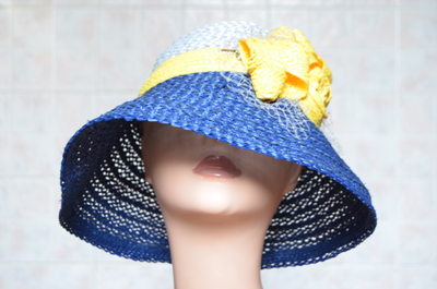 Синяя шляпа с желтым бантом Vizio Италия 5712 FF2