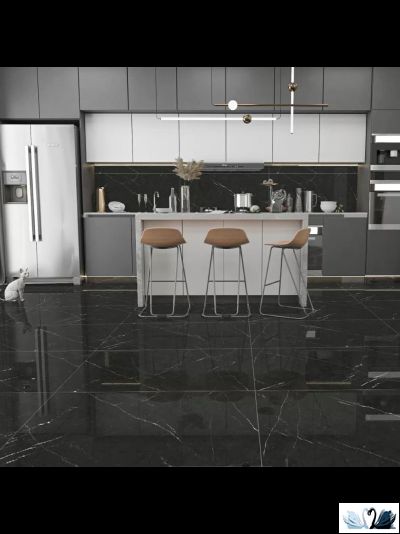 Керамогранит Eurotile Pietra Negro 60 х 120 см под черный мрамор купить в магазине Marysя Краснодар