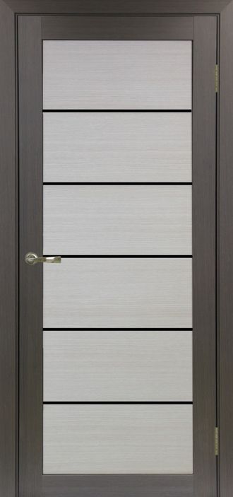 OPTIMA PORTE/ TURIN 506.12  ВЕНГЕ-ДУБ СЕРЫЙ-LACOBEL BLACK/ ПОЛОТНО ОСТЕКЛЕННОЕ