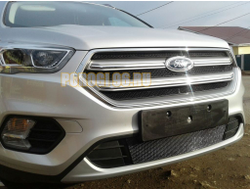 Защита радиатора Ford Kuga II 2016- black низ PREMIUM