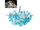 бумажные цветы "Хризантема с блестками", цвет голубой, 12 шт/уп