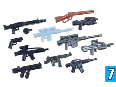 BrickArms - Value Pack 7 + автомат M110 светящийся в темноте