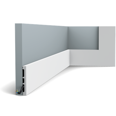 Плинтус ORAC Decor SX163, дюрополимерный, влагостойкий, ударопрочный, под покраску, длина 2 метра