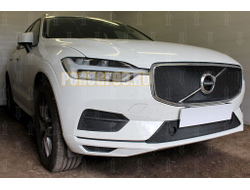 Защита радиатора Volvo XC60 2017- (Momentum) (2 части) black верх