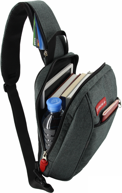 Рюкзак с одной лямкой - сумка на грудь Optimum XXL RL, темно-серый