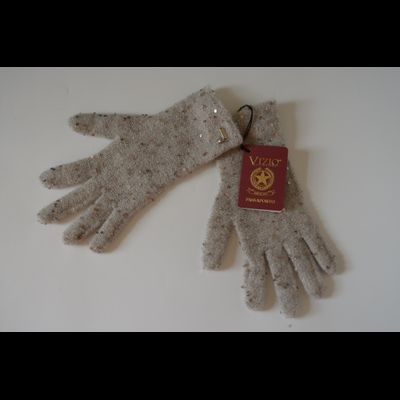 Перчатки Vizio 1042 GG бежевые с пайетками