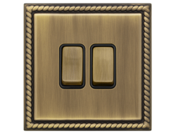 Переключатель двухклавишный T&J Electric Colossal II Antique Brass