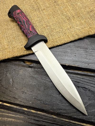 Подарочный нож 6Х9С сталь VG-10, рукоять комбинированная G10 и микарта фиолетовая