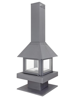 Экокамин Эклипс островной 4D графит