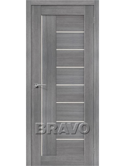 Межкомнатная дверь с эко шпоном Порта-29 ПО Grey Veralinga