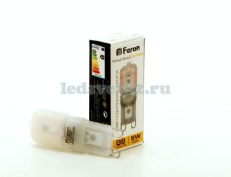 Лампа LED G9 5w Feron LB-430 2700K (матовая)