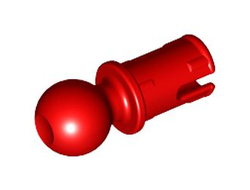 Technic, Pin with Friction Ridges and Tow Ball with Round Pin Hole, Red (6628a / 6254216 / 6360104)
