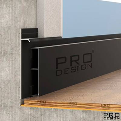 Алюминиевая вставка 1965 для плинтуса Pro Design 2,7 м.п. (12х70 мм) Черный муар