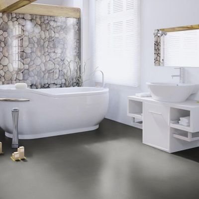 Виниловый пол Wineo 800 Tile XL Solid Grey DB00097-2, клеевой, среднего формата