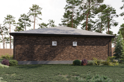 Одноэтажный дом с тремя спальнями 94.69м² + крыльцо 4.79м2 (S1)