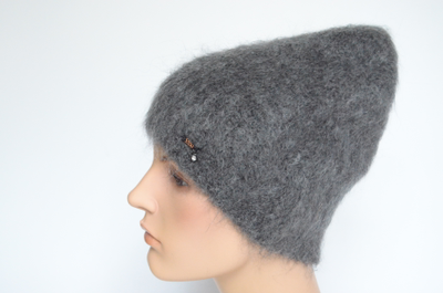 Шапка мохеровая вязаная темно-серая Vizio Италия 9020 CYO