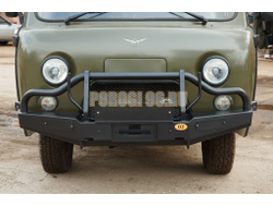 Передний силовой бампер серии Трофи на УАЗ Буханка 2989, 3741, 3909, 2206, 3962, 3303, 39094 1965- (02.051.03)