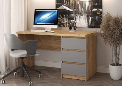 Бостон стол письменный Дуб Крафт золотой/Серый шифер